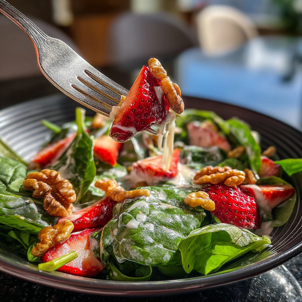 Creamy Strawberry Spinach Salad