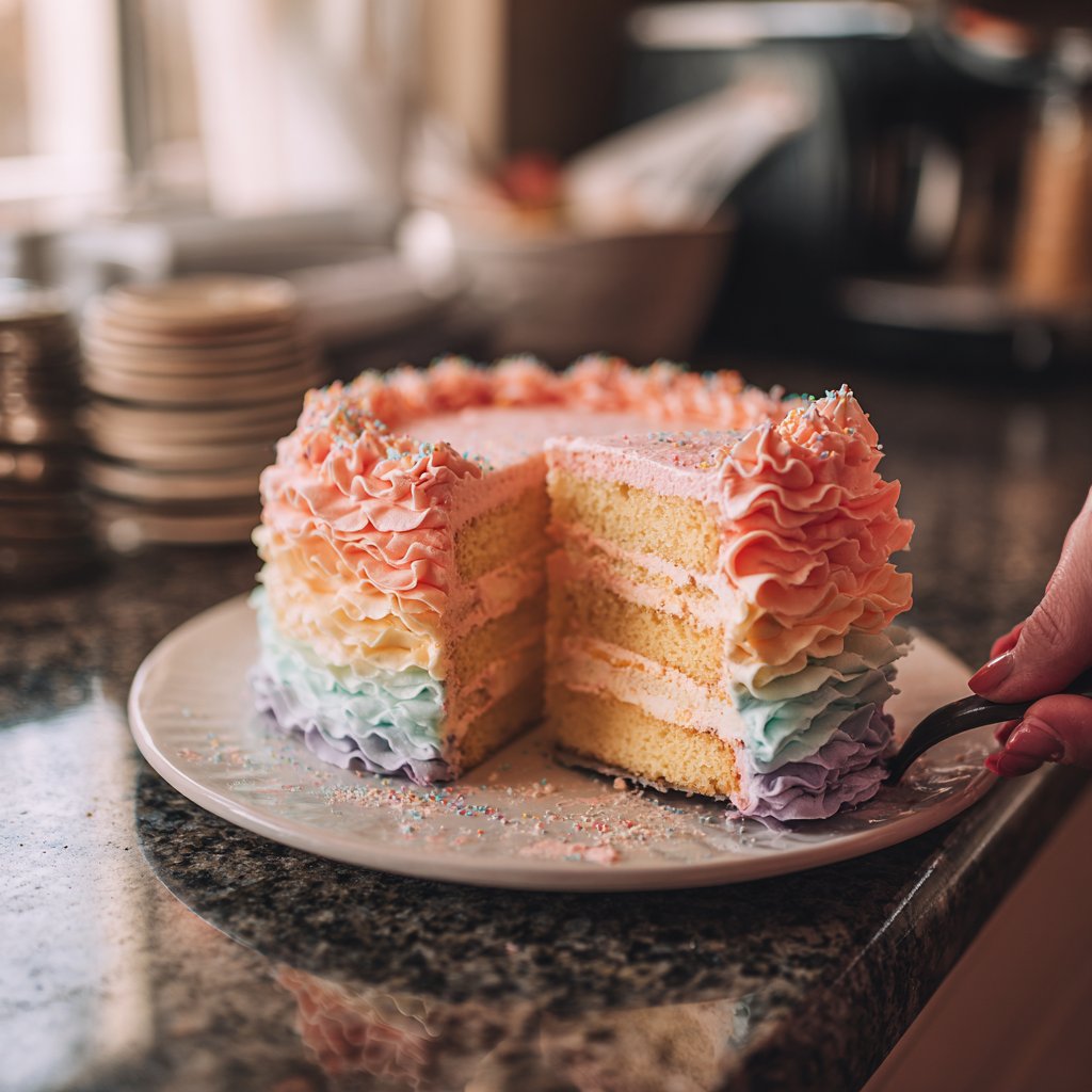 30th Birthday Cake with Ombre Ruffles