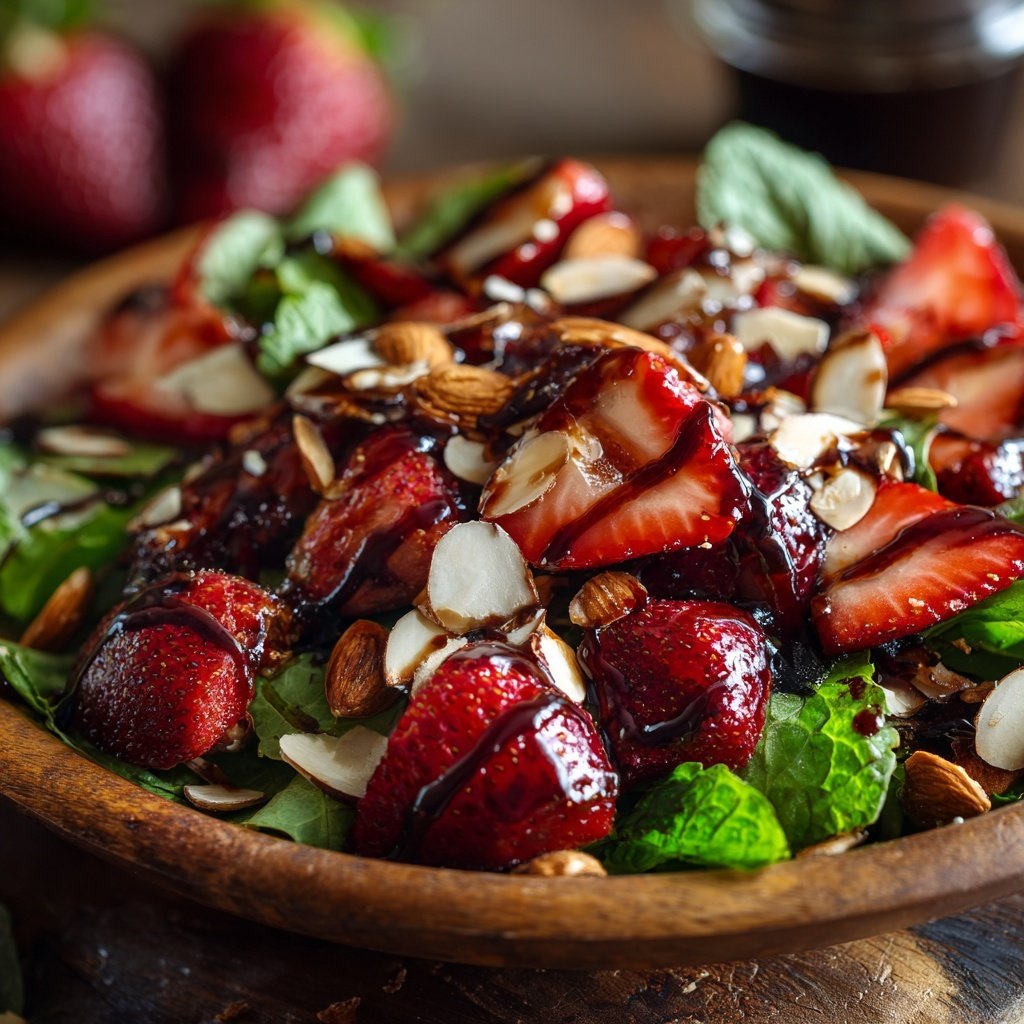Balsamic Strawberry Salad with Almonds