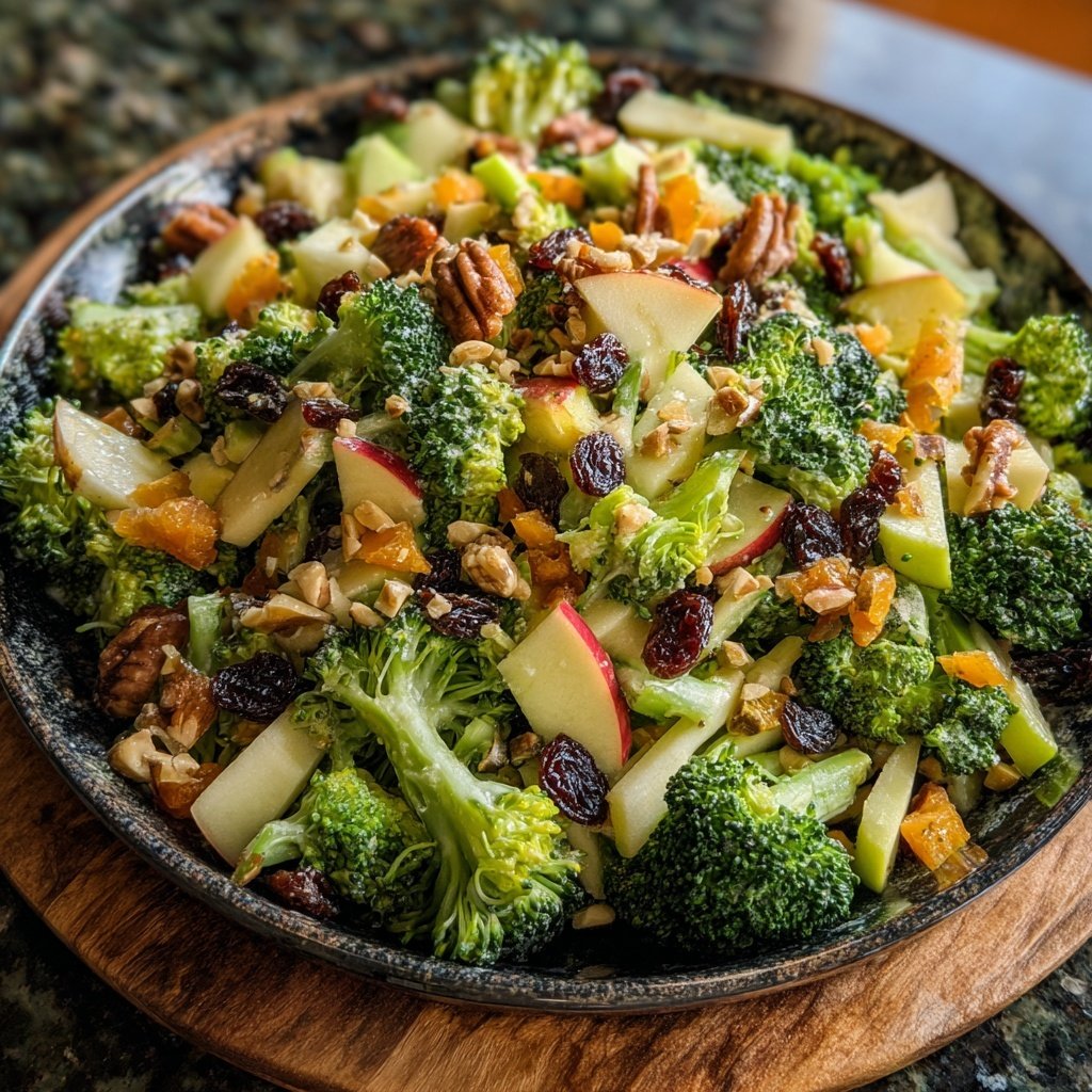 Broccoli Apple and Raisin Salad