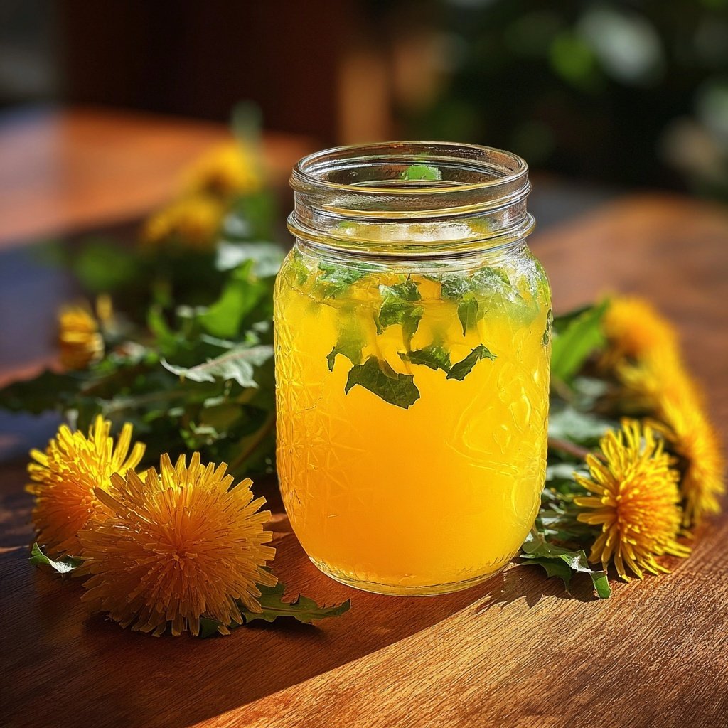 Fresh Dandelion and Lemon Tonic
